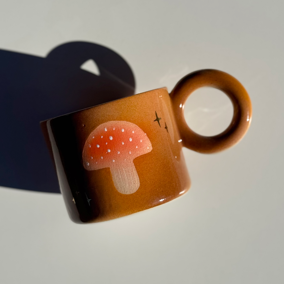 Kubek Halloween Muchomor 🍄 gradient pomarańcz/brąz - 350 ml