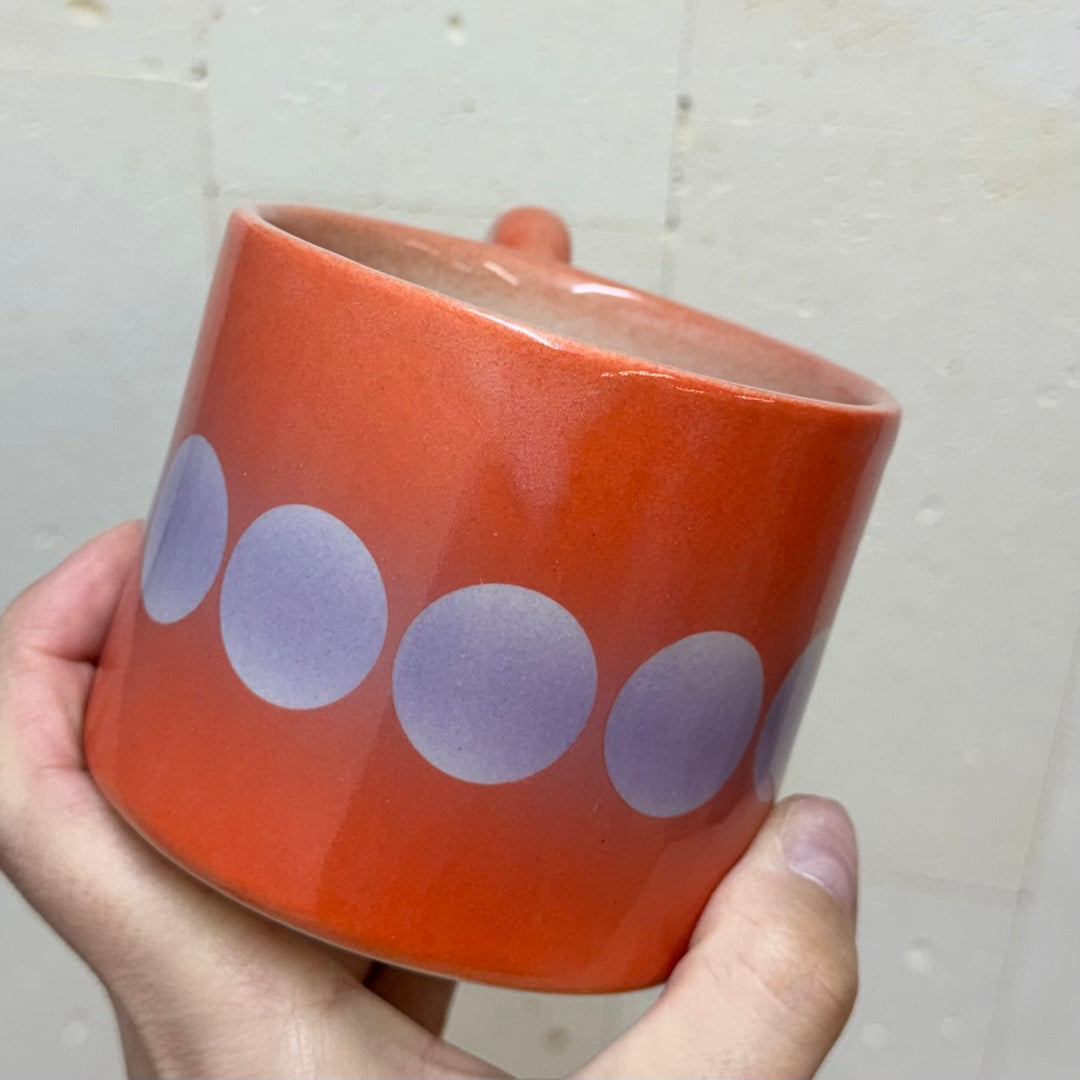 OUTLET Kubek Gradient Western Small Dot truskawka/lawenda- 400 ml