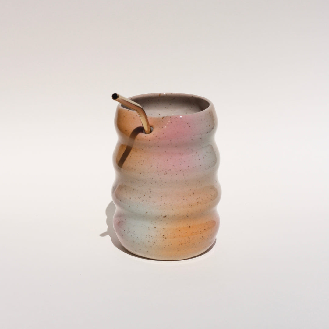 Kubek z rurką Gradient 450/500 ml - róża, mięta, pomarańcza