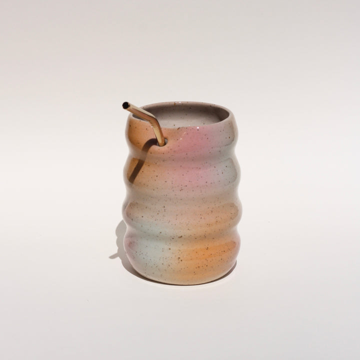 Kubek z rurką Gradient 450/500 ml - róża, mięta, pomarańcza