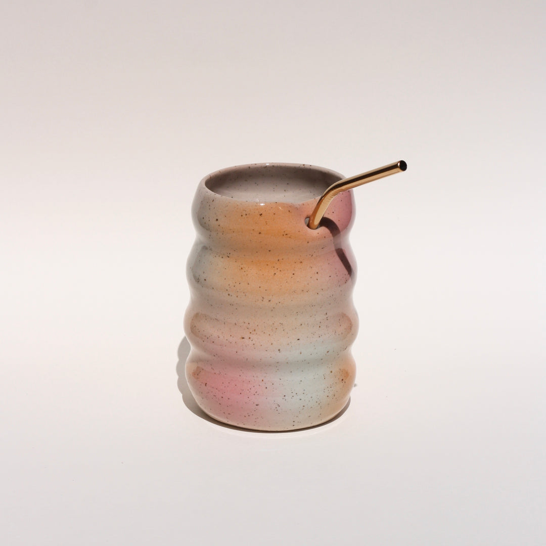 Kubek z rurką Gradient 450/500 ml - róża, mięta, pomarańcza