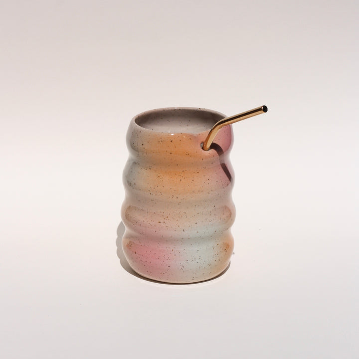 Kubek z rurką Gradient 450/500 ml - róża, mięta, pomarańcza