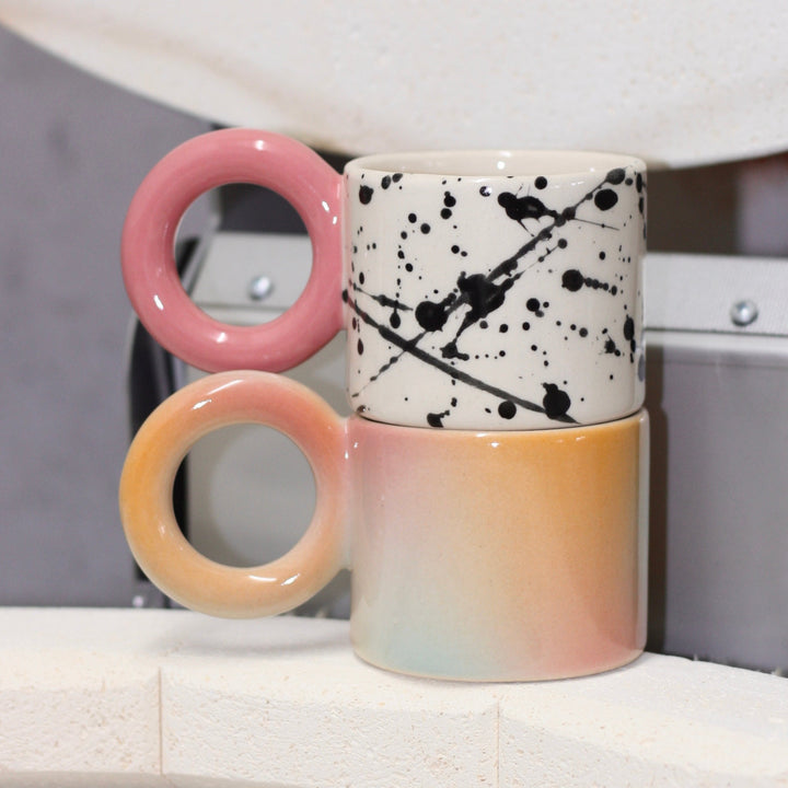 Kubek w plamki/Pink- 150 ml